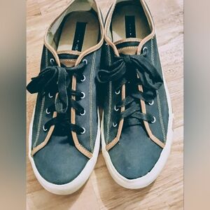 Tommy Hilfiger Navy and Tan Boat Shoes